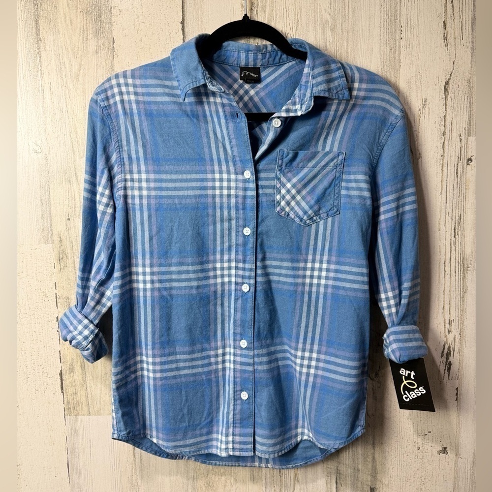 NWT Plaid Art Class long sleeve tee Sz M